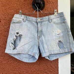 Gap Womens Size 10 30 Shorts 3 Light Wash Faded Distressed Denim Jean FLAWED